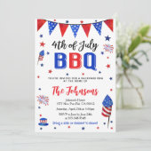 4th of July Backyard BBQ Invitation Kaart (Staand voorkant)
