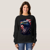 4th Of July Bald Eagle American US Flag Country 4t Trui (Voorkant volledig)
