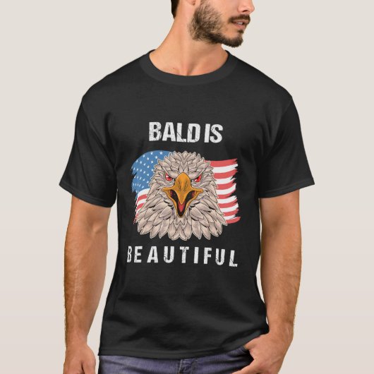 4th Of July Bald Is Beautiful Eagle Patriotic Amer T-shirt (Voorkant)
