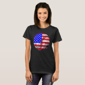 4th Of July Baseball American Flag Patriotic Weath T-shirt (Voorkant volledig)