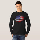 4th of July Baseball   American Flag With Bat Patr T-shirt (Voorkant volledig)
