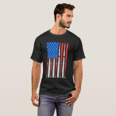 4th Of July Baseball Softball Flag American Flag T-shirt (Voorkant volledig)