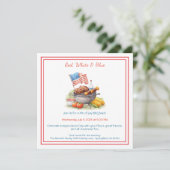 4th of July BBQ Invitation – Patriotic Backyard  Feestdagenkaart (Staand voorkant)