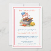 4th of July BBQ Invitation – Patriotic Backyard  Kaart (Voorkant)