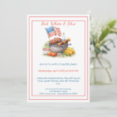 4th of July BBQ Invitation – Patriotic Backyard  Kaart (Staand voorkant)