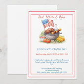 4th of July BBQ Invitation – Patriotic Backyard  Kaart (Voorkant / Achterkant)