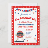 4th of July BBQ Party – ALL AMERICAN BBQ Kaart (Voorkant)