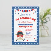 4th of July BBQ Party – ALL AMERICAN BBQ Kaart (Staand voorkant)