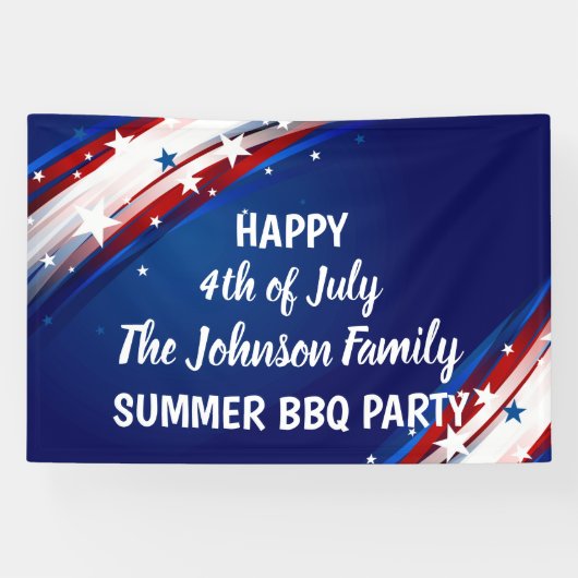  4th of July BBQ Party Banner (Horizontaal)