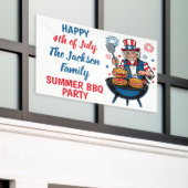 4th of July BBQ Party Banner (Buitenkant Gebouw)