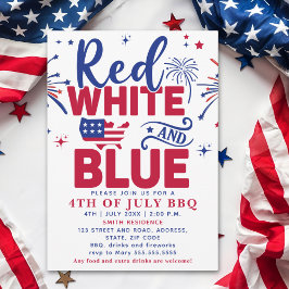 4th of July BBQ - Red, White, and Blue Celebration Kaart