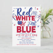4th of July BBQ - Red, White, and Blue Celebration Kaart (Staand voorkant)