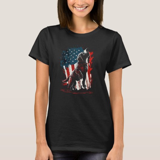 4th of July Beagle Dog USA Flag Patriotic Dog 1 T-shirt (Voorkant)
