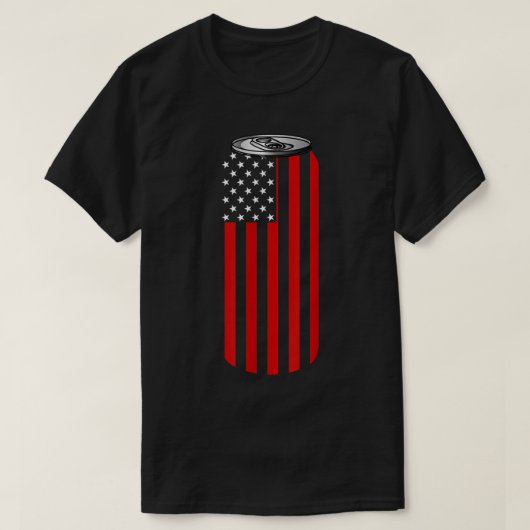 4TH Of July Beer Can Flag T-Shirt (Design voorkant)