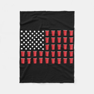 4th of July Beer Pong American Flag College Party Fleece Deken