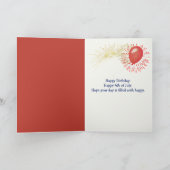 4th of July Birthday with American Flag Pie Kaart (Binnen)