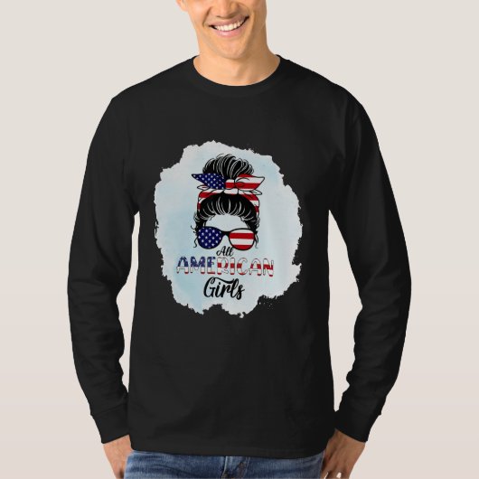 4th of July Bleached Daughter USA All American Gir T-shirt (Voorkant)