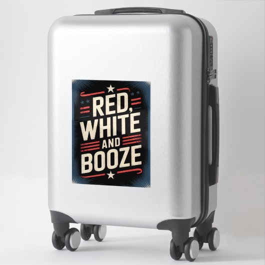 4th of July Booze Party | Red White and Booze Sticker (Koffer)