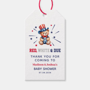 4th of July Boy Baby shower Beer Gast Bedankt Cadeaulabel
