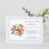 4th of July Breakfast Invitation – Patriotic  Kaart (Staand voorkant)