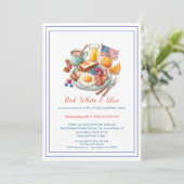 4th of July Breakfast Invitation – Patriotic  Kaart (Staand voorkant)