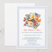 4th of July Breakfast Invitation – Patriotic  Kaart (Voorkant / Achterkant)