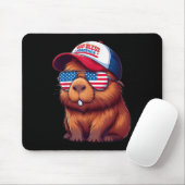 4th Of July Capybara – God Bless America Hat And P Muismat (Met muis)