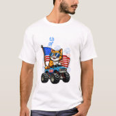 4th Of July Cat Riding Monster T-shirt (Voorkant)