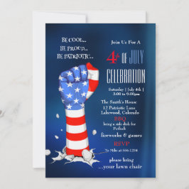 4th of July Celebration American Flag Fist Kaart