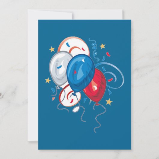 4th of July Celebration Party Patriotic   Kaart (Achterkant)