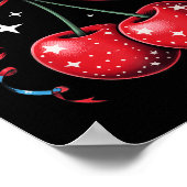4th Of July Cherries Coquette Bow Patriotic Cherry Poster (Hoek)