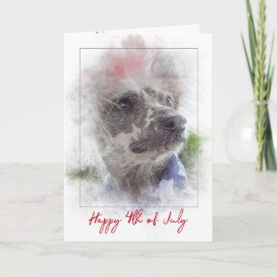 4th of July-Chinese Crested Haarloze hond Kaart