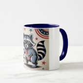 "4th of July" Cool Raccoon Patriotic Mok (Voorkant rechts)