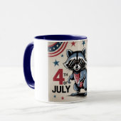 "4th of July" Cool Raccoon Patriotic Mok (Voorkant links)