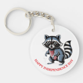"4th of July" Cool Raccoon Patriotic Sleutelhanger
