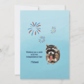 4th of July coole Patriotic Racoon Kaart (Achterkant)