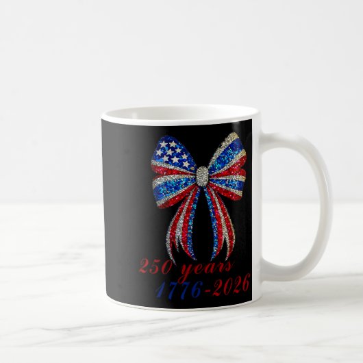 4th Of July Coquette American Flag Bow Funny Girls Koffiemok (Rechts)