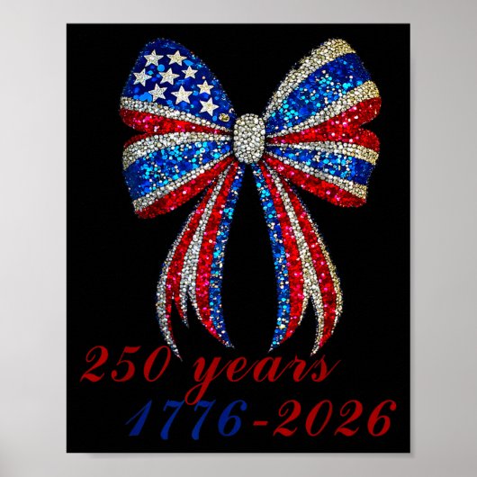 4th Of July Coquette American Flag Bow Funny Girls Poster (Voorkant)