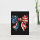 4th Of July Coquette Bow American Flag 1776 Indepe Kaart (Voorkant)