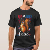 4th Of July Crew  Squirrel Sunglasses American Fla T-shirt (Voorkant)