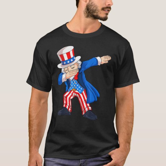 4th Of July Dabbing Uncle Sam American Flag Kids B T-shirt (Voorkant)