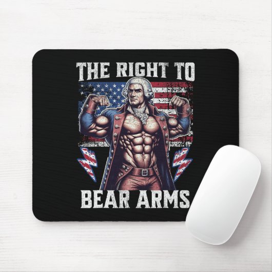 4th Of July Dad Usa Flag 2nd Bear Arms Bodybuildin Muismat (Met muis)