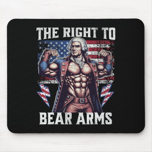4th Of July Dad Usa Flag 2nd Bear Arms Bodybuildin Muismat (Voorkant)