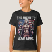4th Of July Dad Usa Flag 2nd Bear Arms Bodybuildin T-shirt (Voorkant)