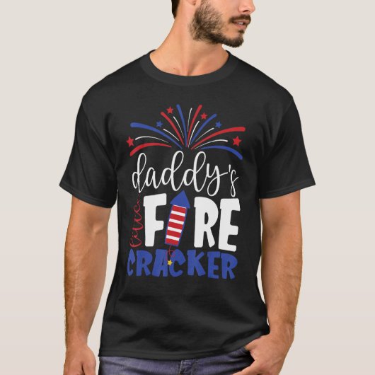 4th of July Daddy's Little Firecracker Toddler Kid T-shirt (Voorkant)