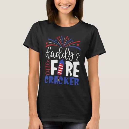 4th of July Daddy's Little Firecracker Toddler Kid T-shirt (Voorkant)