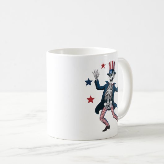 4th of July Dancing Skeleton Koffiemok (Voorkant rechts)