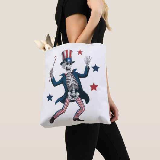 4th of July Dancing Skeleton Tote Bag (Dichtbij)