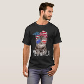 4th Of July Day Of Independence Meowrica meowrica  T-shirt (Voorkant volledig)