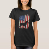 4th Of July Doberman American Flag Patriotic Dog L T-shirt (Voorkant)